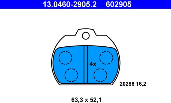 ATE 13.0460-2905.2 - Set placute frana,frana disc aaoparts.ro