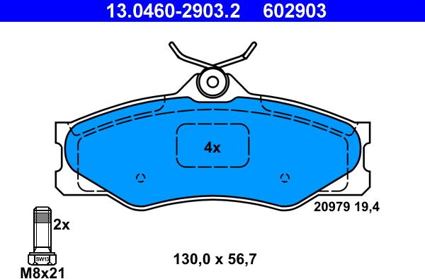 ATE 13.0460-2903.2 - Set placute frana,frana disc aaoparts.ro