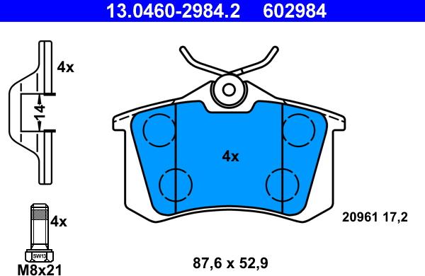 ATE 13.0460-2984.2 - Set placute frana,frana disc aaoparts.ro