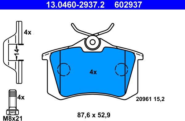 ATE 13.0460-2937.2 - Set placute frana,frana disc aaoparts.ro