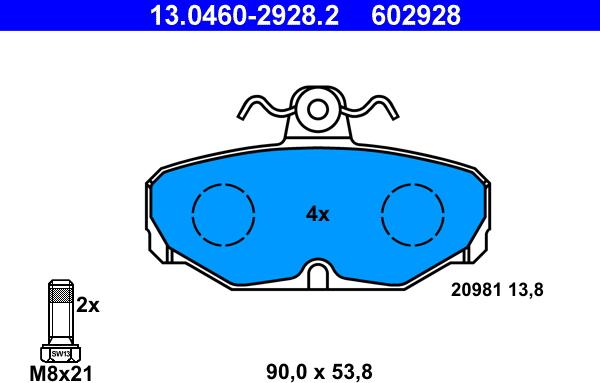 ATE 13.0460-2928.2 - Set placute frana,frana disc aaoparts.ro