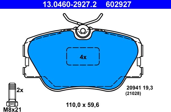 ATE 13.0460-2927.2 - Set placute frana,frana disc aaoparts.ro