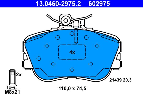 ATE 13.0460-2975.2 - Set placute frana,frana disc aaoparts.ro