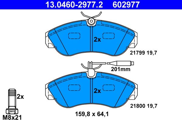 ATE 13.0460-2977.2 - Set placute frana,frana disc aaoparts.ro