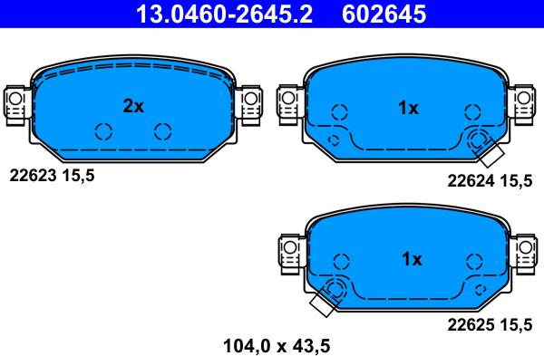 ATE 13.0460-2645.2 - Set placute frana,frana disc aaoparts.ro