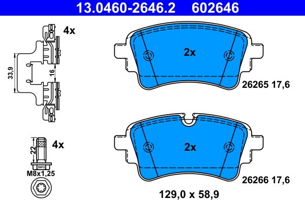 ATE 13.0460-2646.2 - Set placute frana,frana disc aaoparts.ro