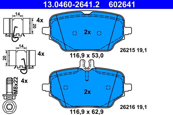 ATE 13.0460-2641.2 - Set placute frana,frana disc aaoparts.ro