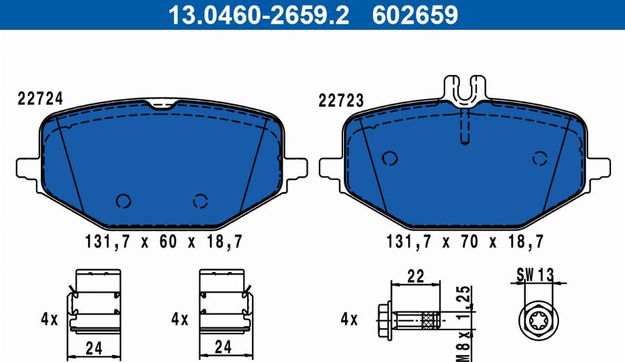 ATE 13.0460-2659.2 - Set placute frana,frana disc aaoparts.ro