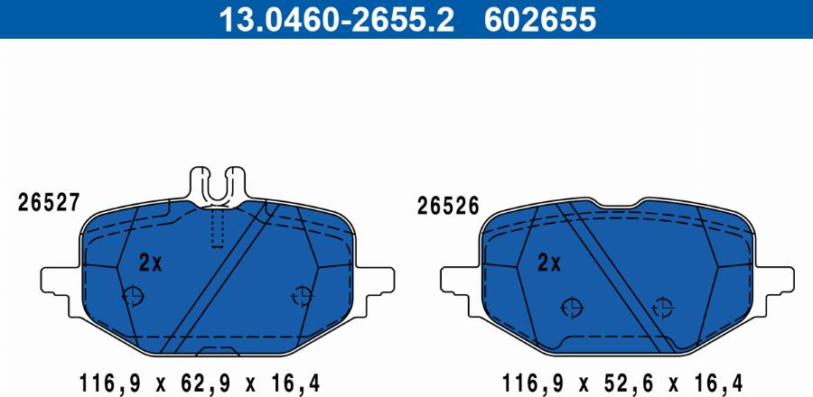 ATE 13.0460-2655.2 - Set placute frana,frana disc aaoparts.ro