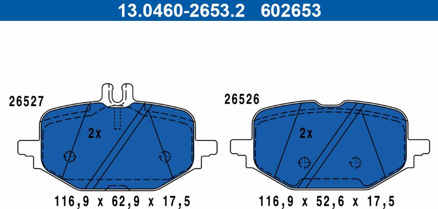 ATE 13.0460-2653.2 - Set placute frana,frana disc aaoparts.ro