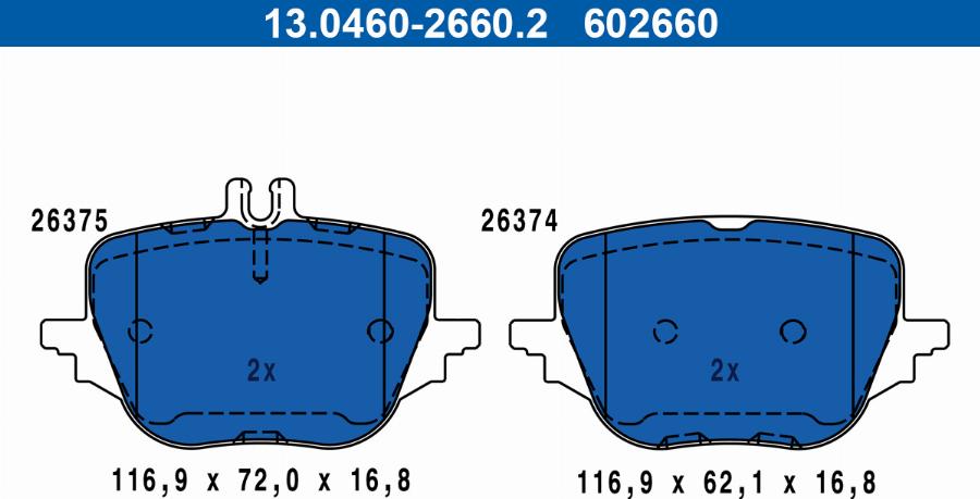 ATE 13.0460-2660.2 - Set placute frana,frana disc aaoparts.ro