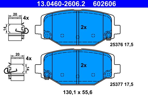 ATE 13.0460-2606.2 - Set placute frana,frana disc aaoparts.ro