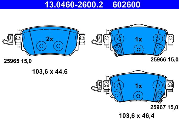 ATE 13.0460-2600.2 - Set placute frana,frana disc aaoparts.ro