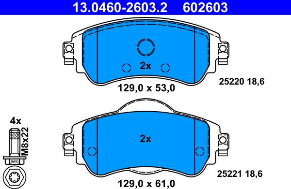 ATE 13.0460-2603.2 - Set placute frana,frana disc aaoparts.ro