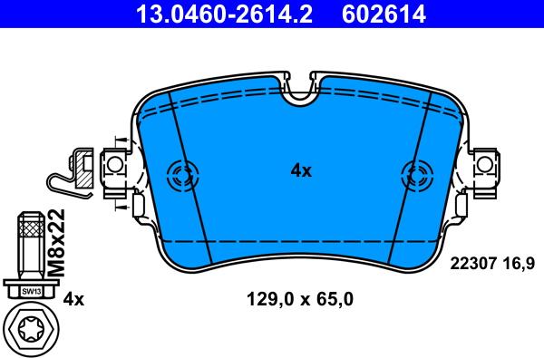 ATE 13.0460-2614.2 - Set placute frana,frana disc aaoparts.ro