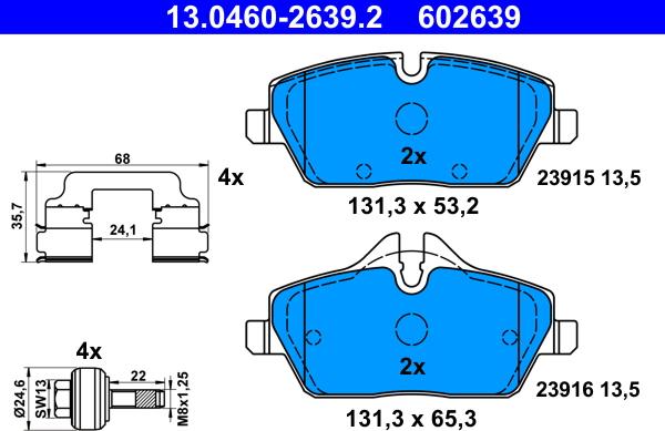 ATE 13.0460-2639.2 - Set placute frana,frana disc aaoparts.ro