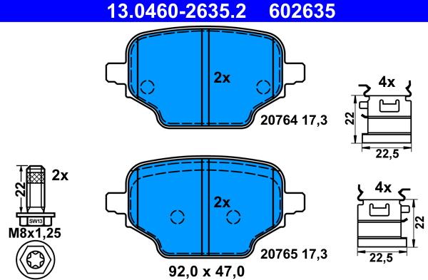 ATE 13.0460-2635.2 - Set placute frana,frana disc aaoparts.ro