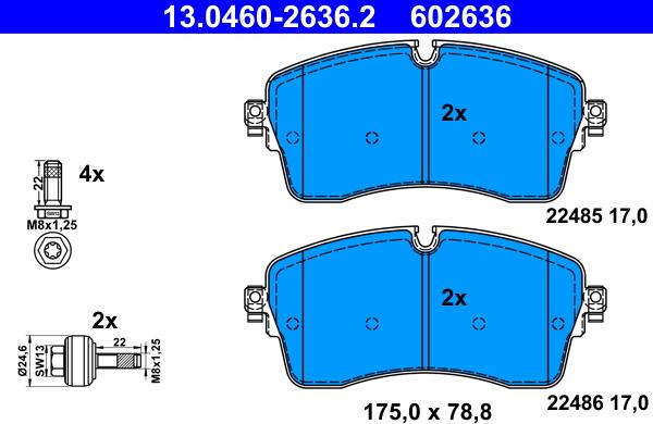 ATE 13.0460-2636.2 - Set placute frana,frana disc aaoparts.ro