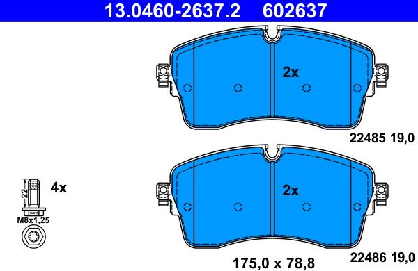 ATE 13.0460-2637.2 - Set placute frana,frana disc aaoparts.ro