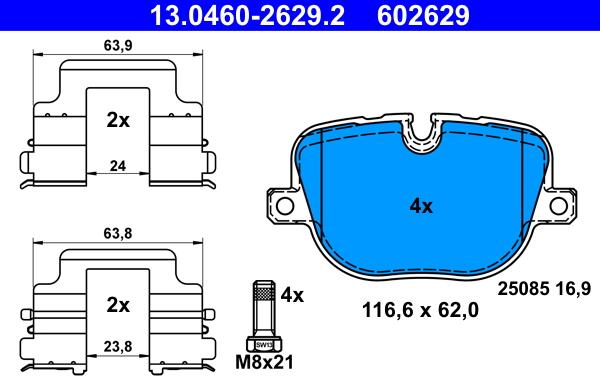 ATE 13.0460-2629.2 - Set placute frana,frana disc aaoparts.ro