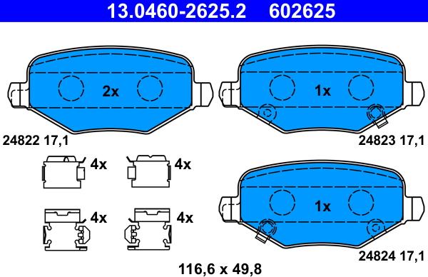 ATE 13.0460-2625.2 - Set placute frana,frana disc aaoparts.ro