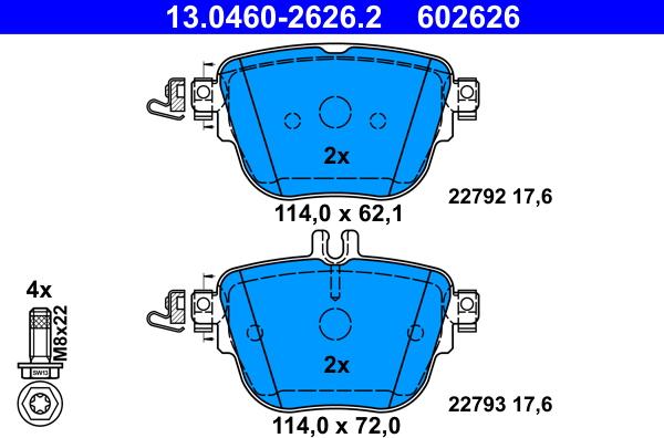 ATE 13.0460-2626.2 - Set placute frana,frana disc aaoparts.ro