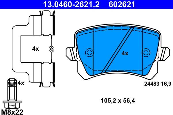 ATE 13.0460-2621.2 - Set placute frana,frana disc aaoparts.ro