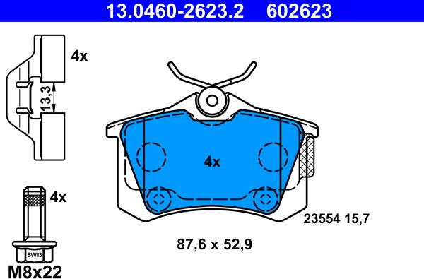 ATE 13.0460-2623.2 - Set placute frana,frana disc aaoparts.ro