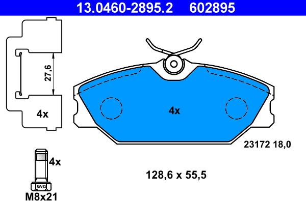 ATE 13.0460-2895.2 - Set placute frana,frana disc aaoparts.ro