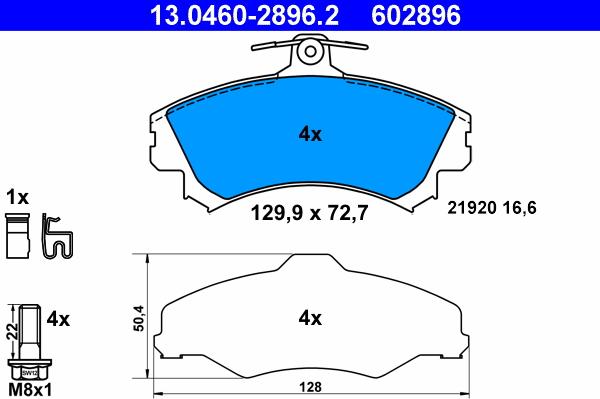 ATE 13.0460-2896.2 - Set placute frana,frana disc aaoparts.ro