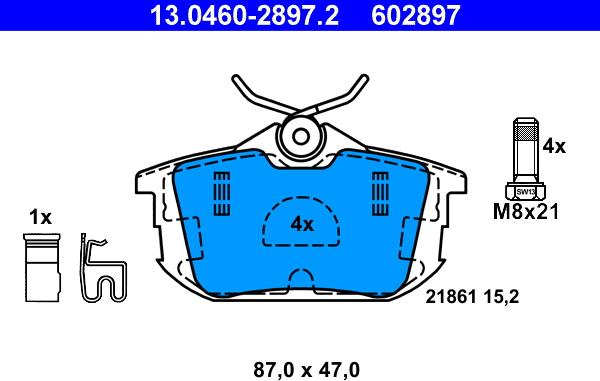 ATE 13.0460-2897.2 - Set placute frana,frana disc aaoparts.ro