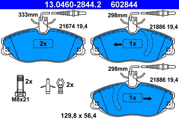 ATE 13.0460-2844.2 - Set placute frana,frana disc aaoparts.ro