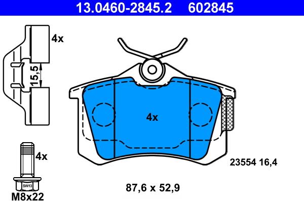 ATE 13.0460-2845.2 - Set placute frana,frana disc aaoparts.ro