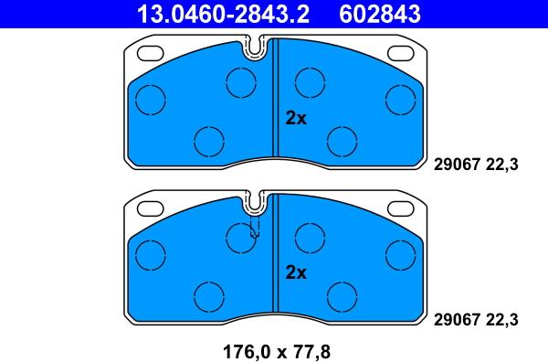 ATE 13.0460-2843.2 - Set placute frana,frana disc aaoparts.ro