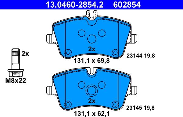 ATE 13.0460-2854.2 - Set placute frana,frana disc aaoparts.ro