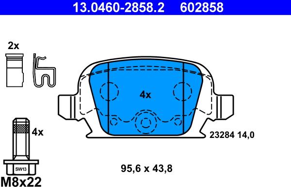 ATE 13.0460-2858.2 - Set placute frana,frana disc aaoparts.ro