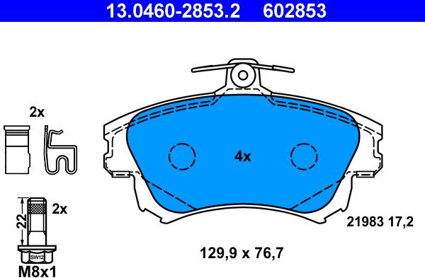 ATE 13.0460-2853.2 - Set placute frana,frana disc aaoparts.ro