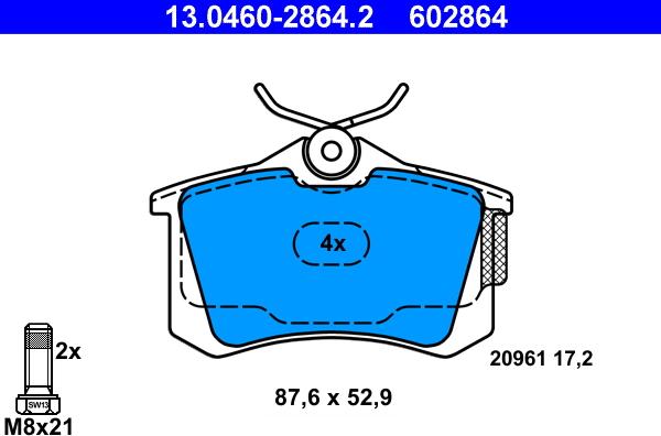 ATE 13.0460-2864.2 - Set placute frana,frana disc aaoparts.ro