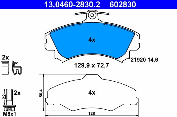 ATE 13.0460-2830.2 - Set placute frana,frana disc aaoparts.ro