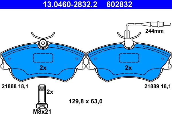 ATE 13.0460-2832.2 - Set placute frana,frana disc aaoparts.ro