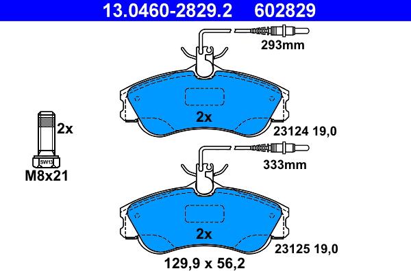 ATE 13.0460-2829.2 - Set placute frana,frana disc aaoparts.ro