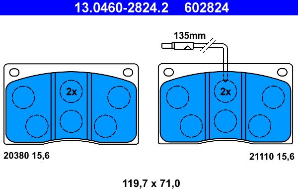 ATE 13.0460-2824.2 - Set placute frana,frana disc aaoparts.ro