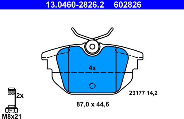 ATE 13.0460-2826.2 - Set placute frana,frana disc aaoparts.ro