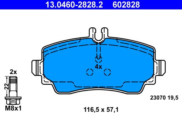 ATE 13.0460-2828.2 - Set placute frana,frana disc aaoparts.ro