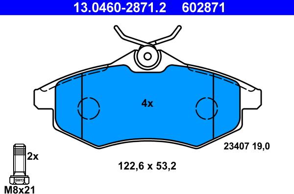 ATE 13.0460-2871.2 - Set placute frana,frana disc aaoparts.ro