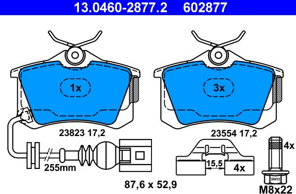 ATE 13.0460-2877.2 - Set placute frana,frana disc aaoparts.ro