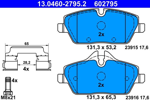 ATE 13.0460-2795.2 - Set placute frana,frana disc aaoparts.ro