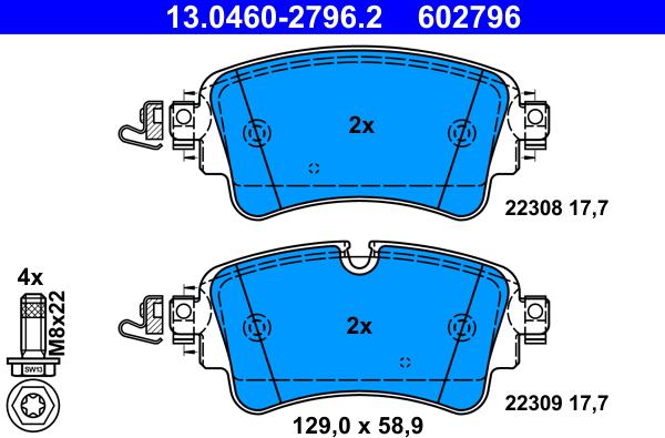 ATE 13.0460-2796.2 - Set placute frana,frana disc aaoparts.ro