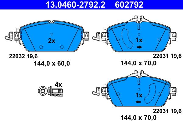 ATE 13.0460-2792.2 - Set placute frana,frana disc aaoparts.ro