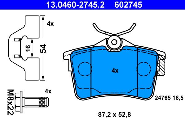 ATE 13.0460-2745.2 - Set placute frana,frana disc aaoparts.ro